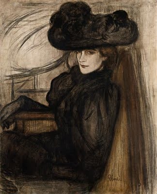 Lady with Black Veil by Jozsef Rippl-Ronai