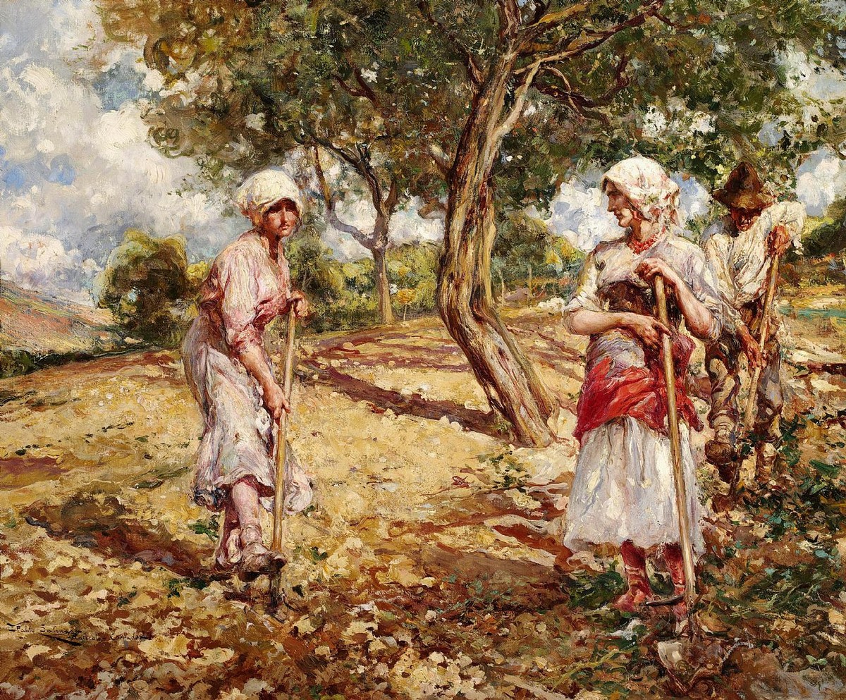 Peasant women at work in Anticoli Corrado by Juan Pablo Salinas