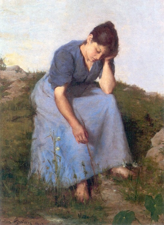 Young Woman in a Field by Jules Breton
