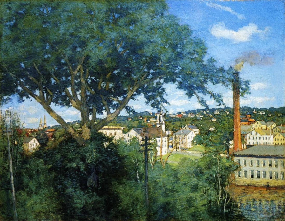 The Factory Village by Julian Alden Weir