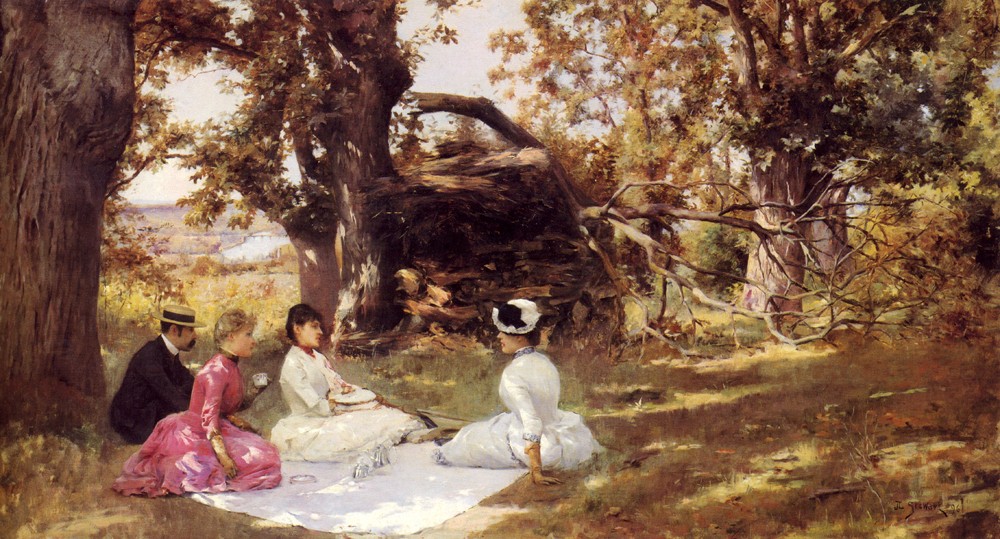 Picnic Under The Trees by Julius LeBlanc Stewart