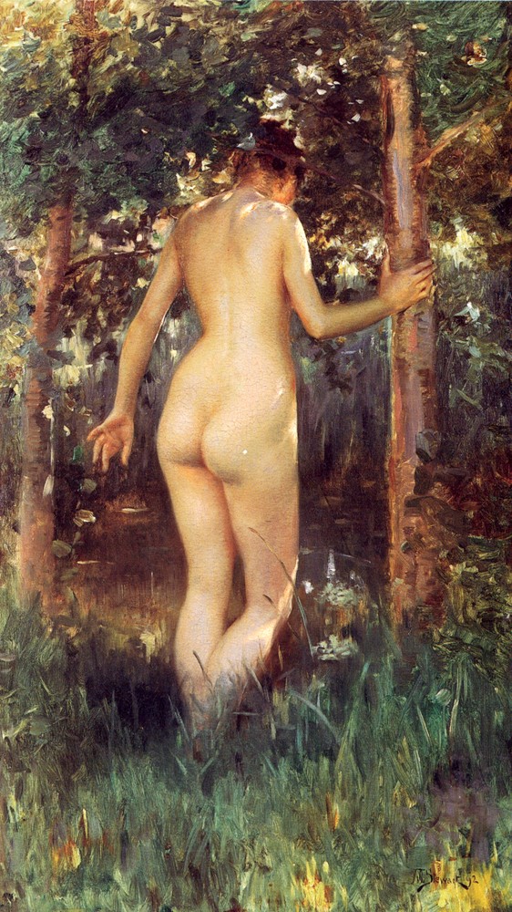 Study Of A Nude Woman by Julius LeBlanc Stewart