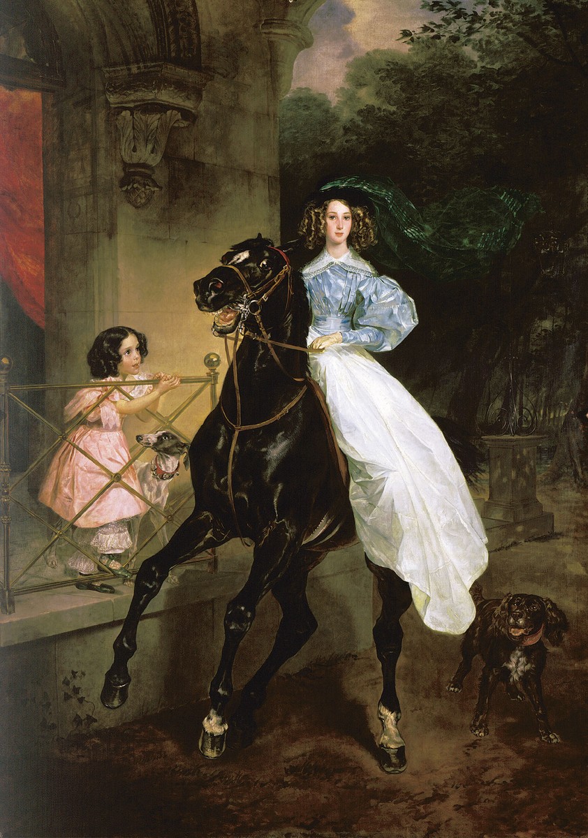 Rider. Portrait of Giovanina and Amacilia Pacini, the Foster Children of Countess Yu. P. Samoilova by Karl Bryullov