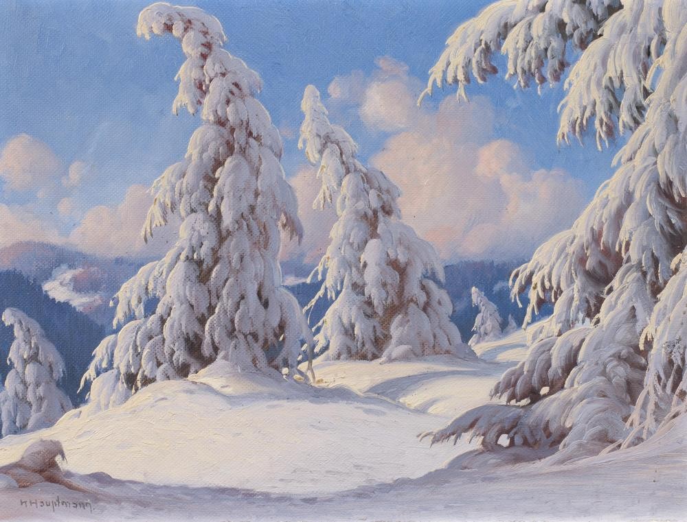 Tief verschneiter Wald by Karl Hauptmann
