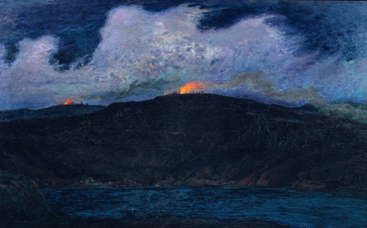 Midsummer Bonfires in Stormy Weather by Karl Nordström