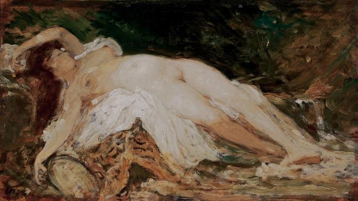 Reclining Nude by Károly Lotz