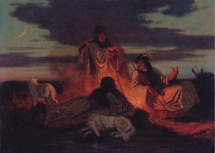 Shepherds at the Fire by Károly Lotz