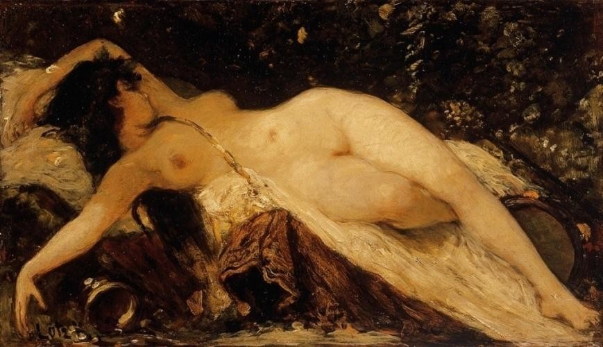 Sleeping Bacchant by Károly Lotz
