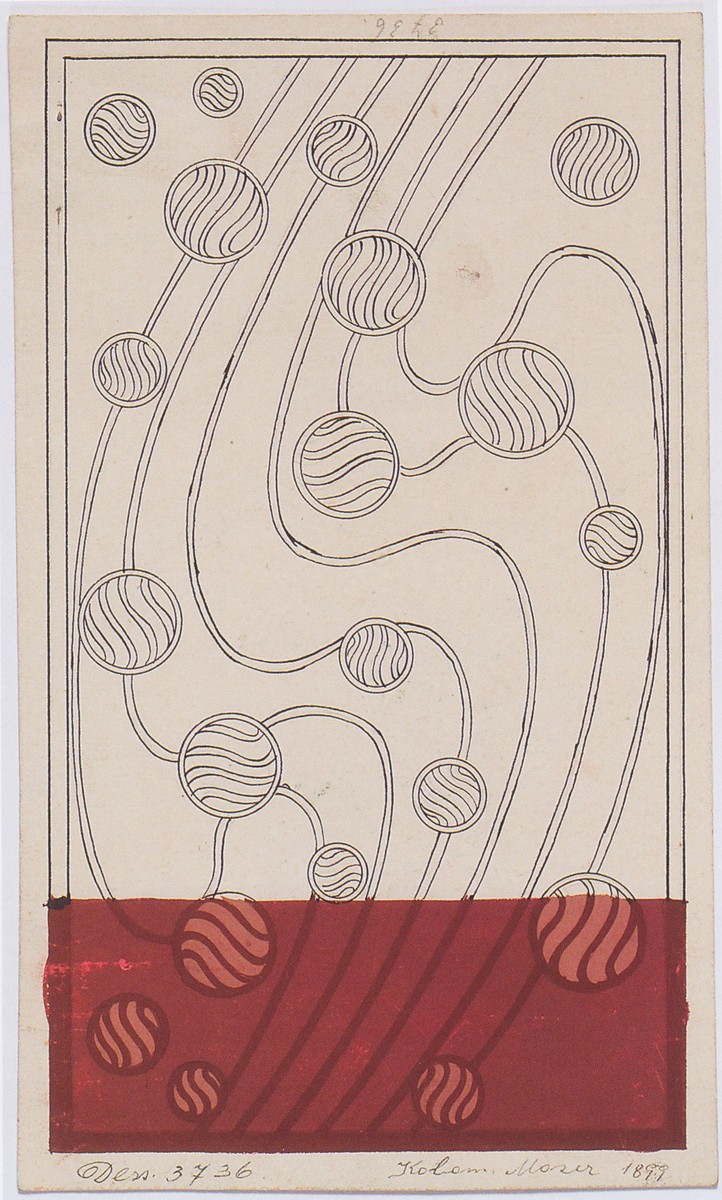 Daghestan rug design bubbles for Backhausen by Koloman Moser