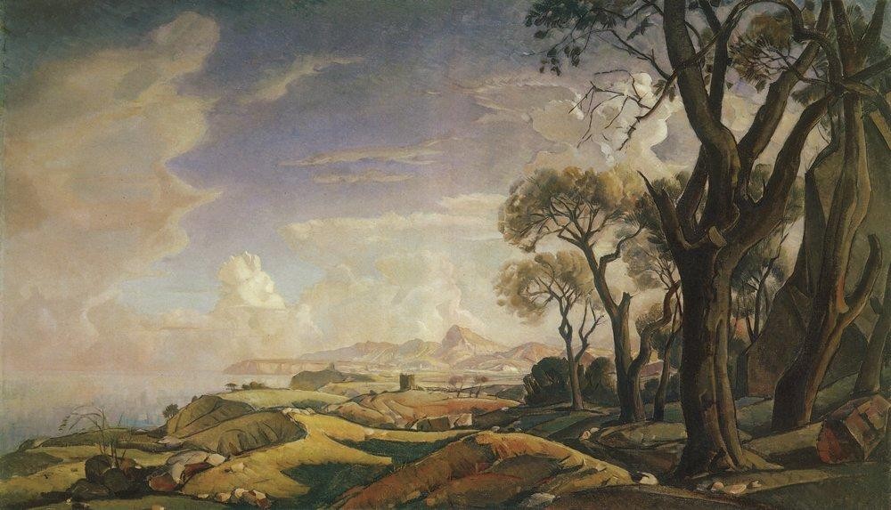 Landscape with trees by Konstantin Bogaevsky