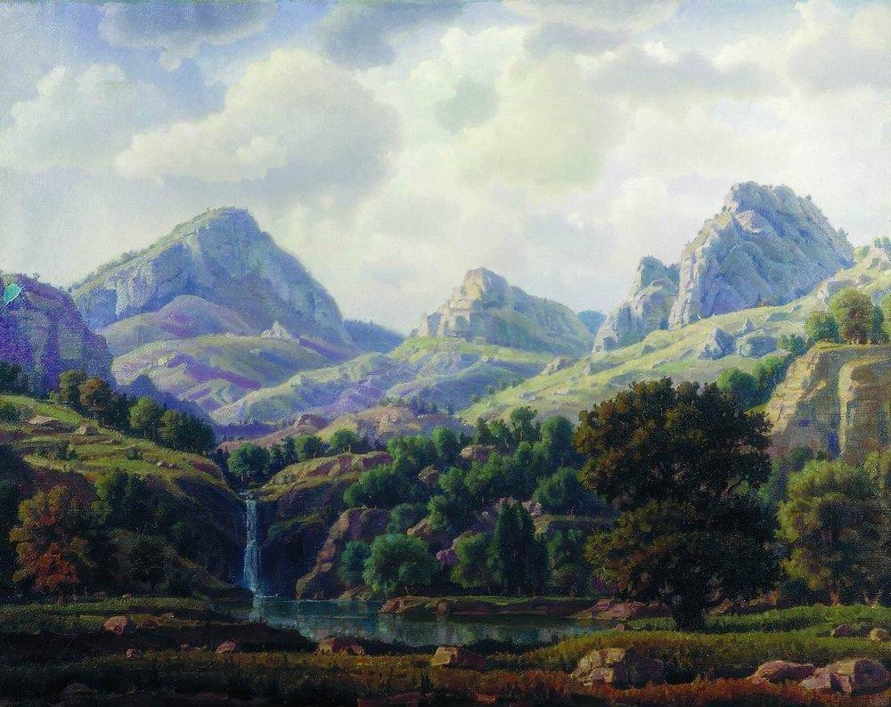 Mountain landscape by Konstantin Bogaevsky