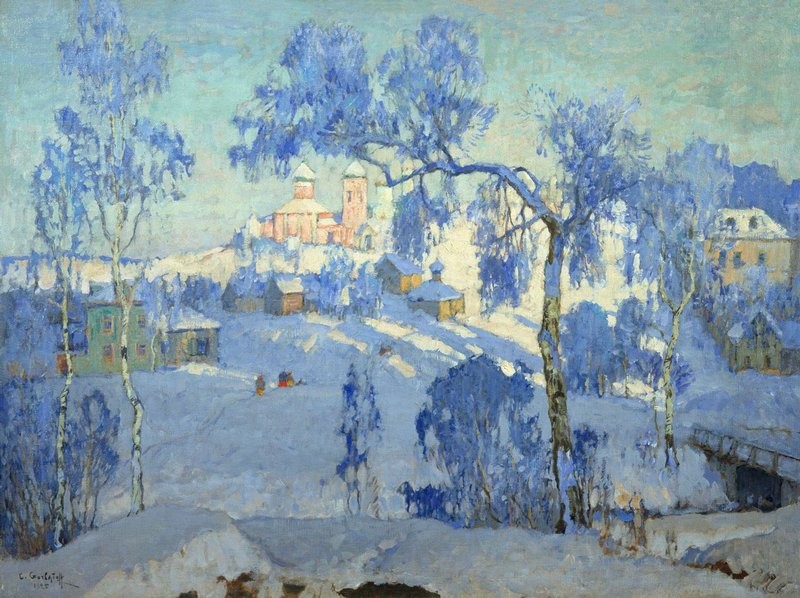 Winter Landscape with Church by Konstantin Gorbatov