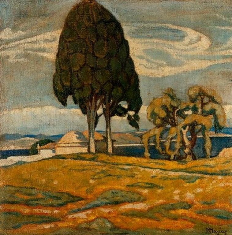 Chapel with tree by Konstantinos Maleas