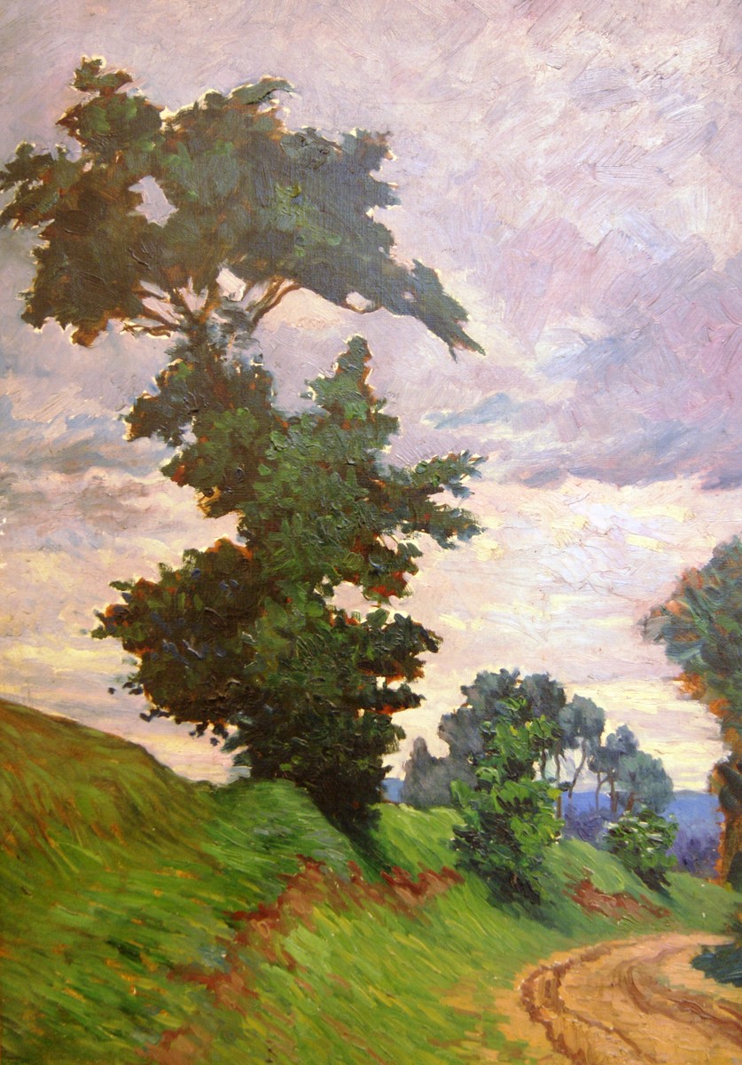 Le chemin creux à Gouvernes by Léo Gausson
