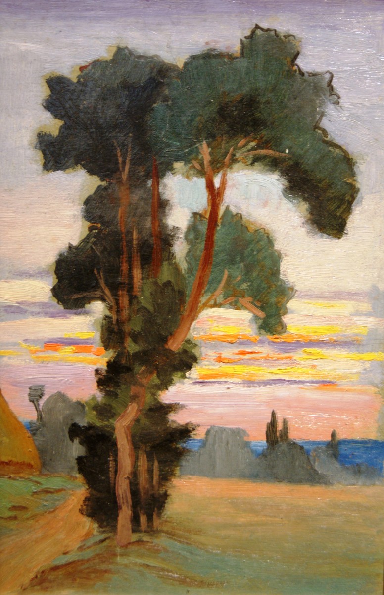 Les arbres au bord du chemin à Lagny by Léo Gausson