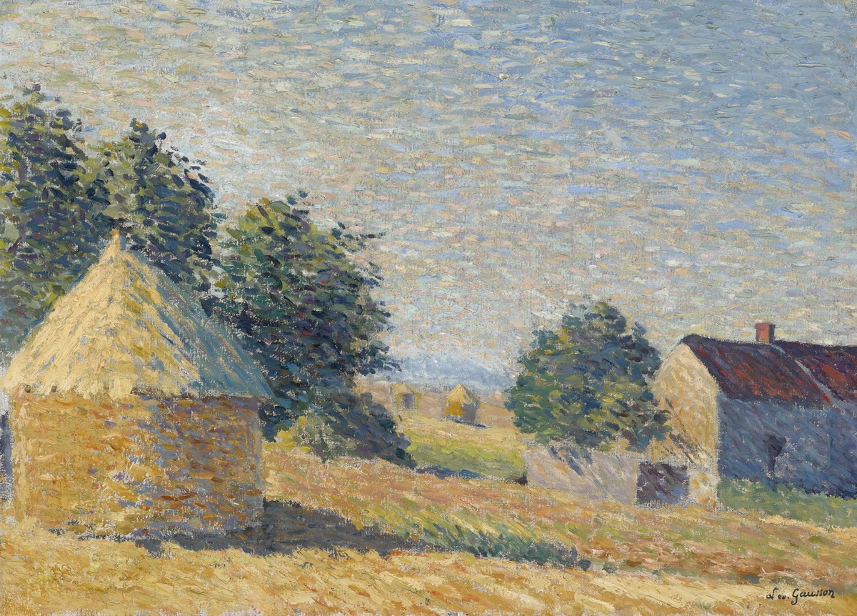 Paysage Aux Meules De Foins by Léo Gausson