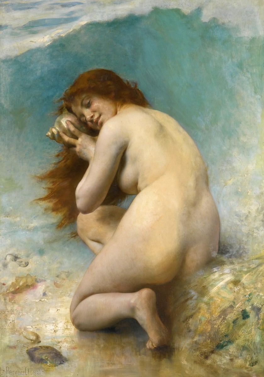 A water nymph by Léon Bazile Perrault