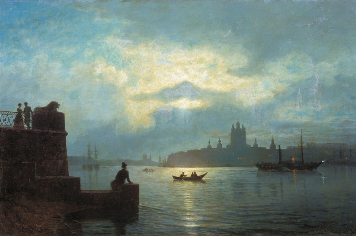 Moonlit night at Neva by Lev Lagorio