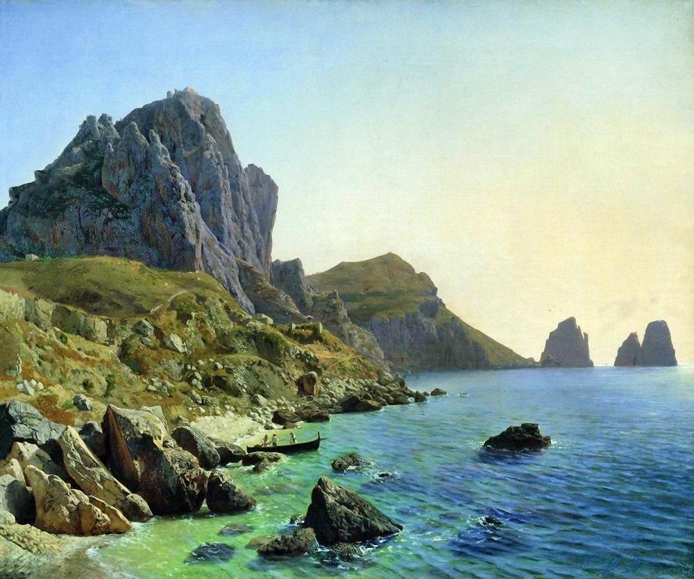 On the island of Capri. Coastal cliffs. by Lev Lagorio