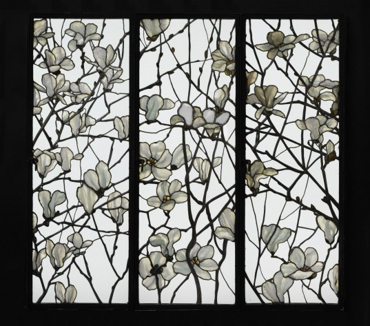 Three window panels by Louis Comfort Tiffany