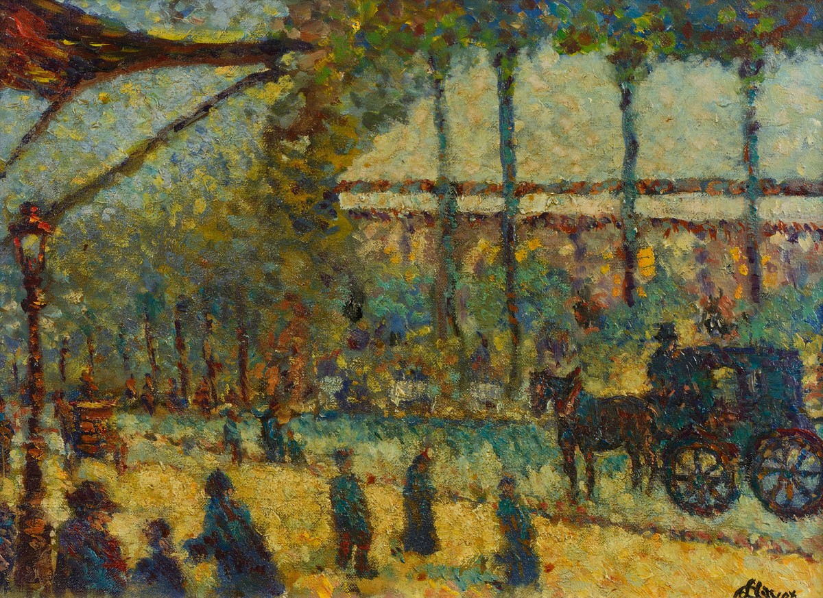 Calèche Sur Les Champs Elysées by Louis Hayet