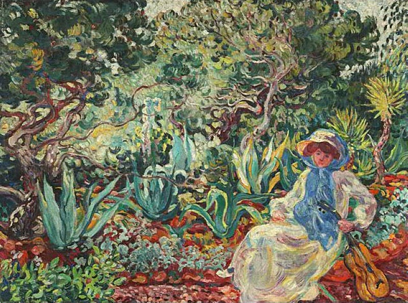 Woman with guitar by Louis Valtat