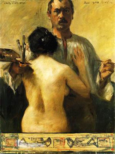 Self-Portrait with Model by Lovis Corinth