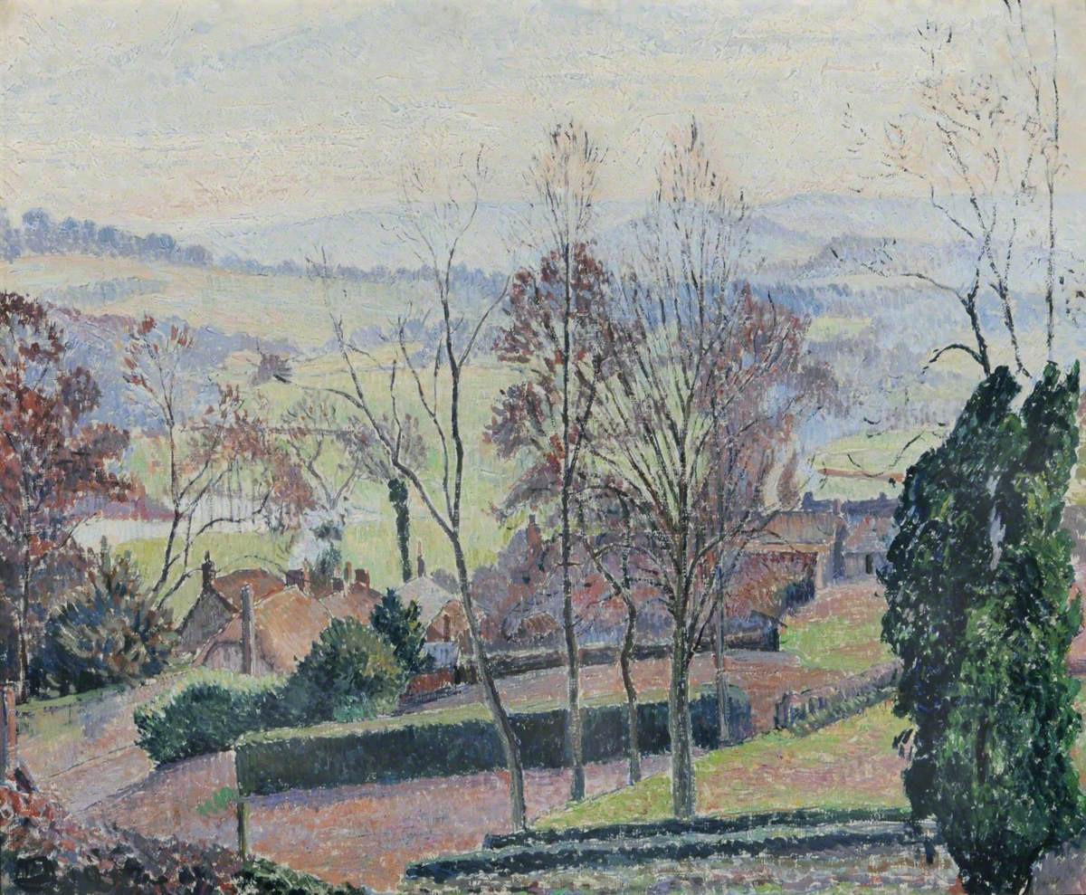 A February Morning, East Knoyle, Wiltshire by Lucien Pissarro
