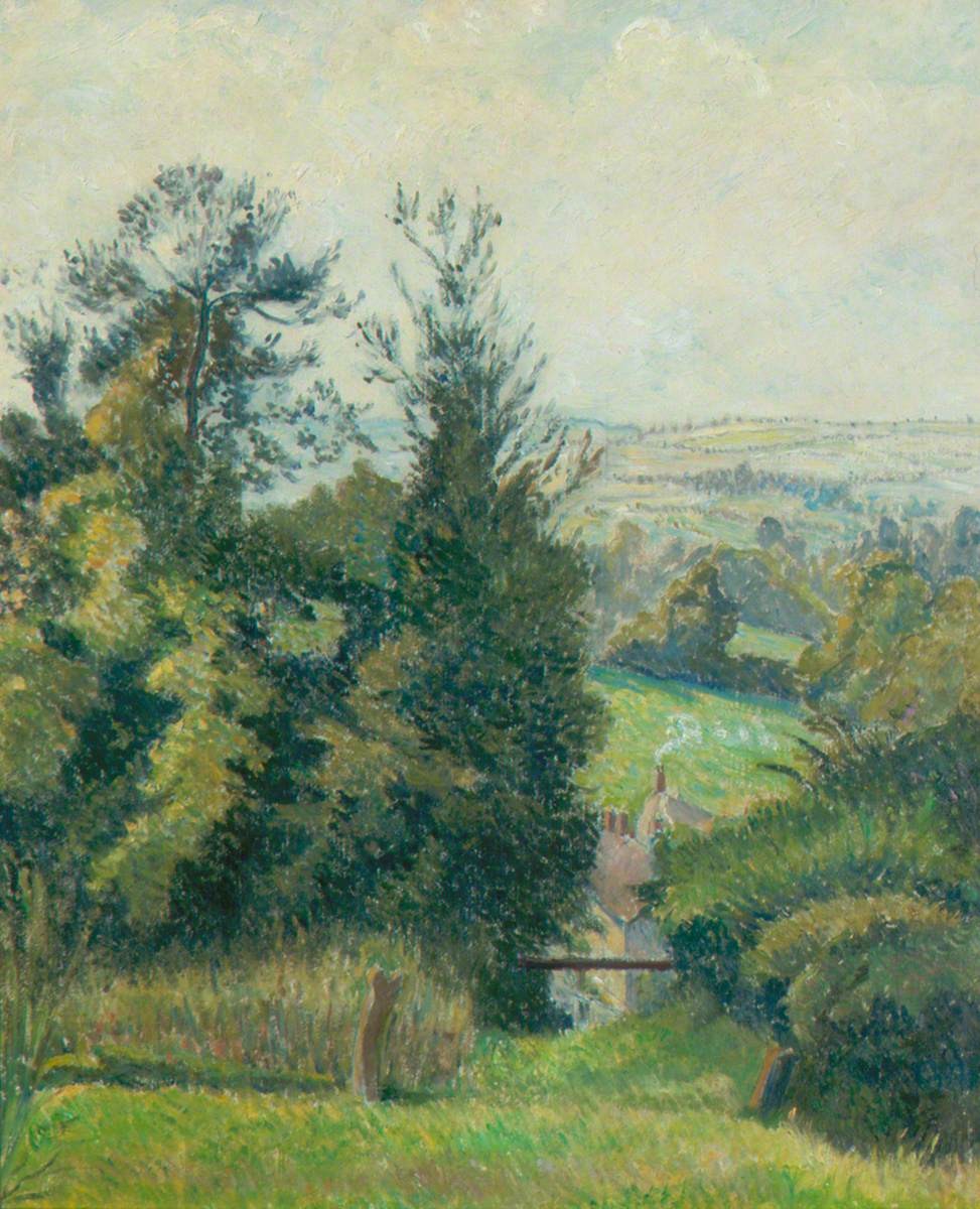 Above the Village, Hewood by Lucien Pissarro
