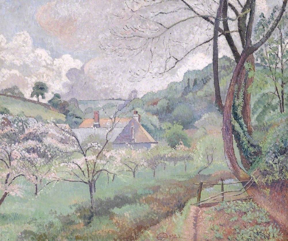 Apple Blossom, Riversbridge Farm, Blackpool, Devon by Lucien Pissarro