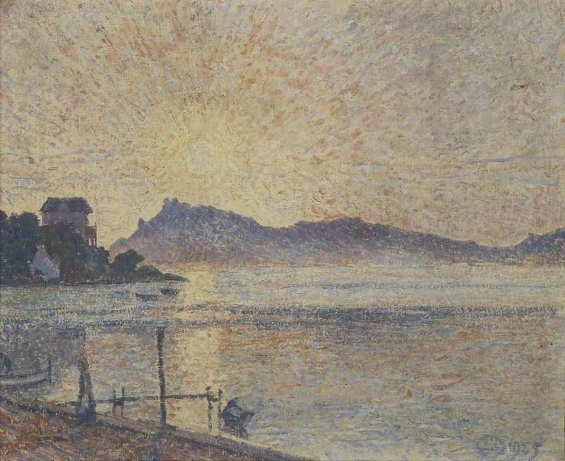 La Pointe De Cougoussa, Sunset by Lucien Pissarro