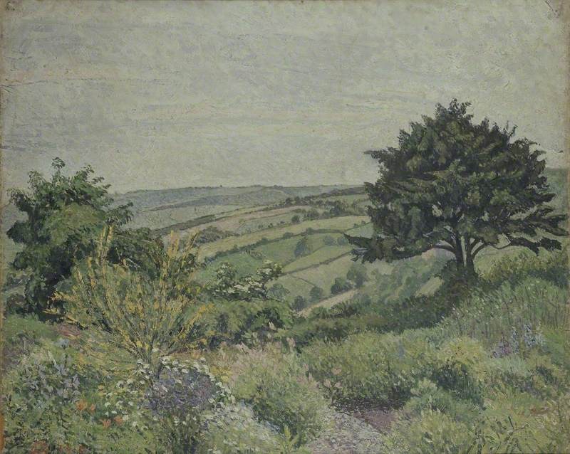 The Cottage Garden, Fishpond by Lucien Pissarro