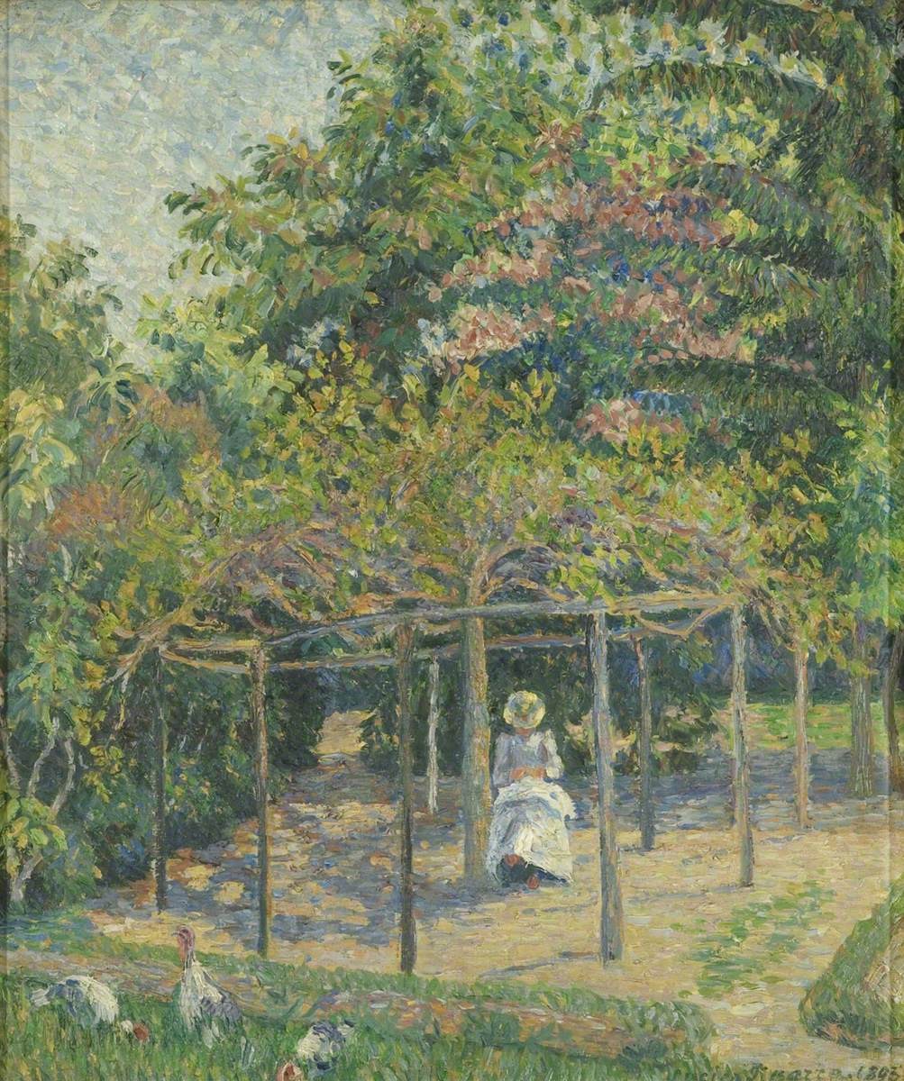 The Turkeys, Or Esther in the Garden, Eragny by Lucien Pissarro
