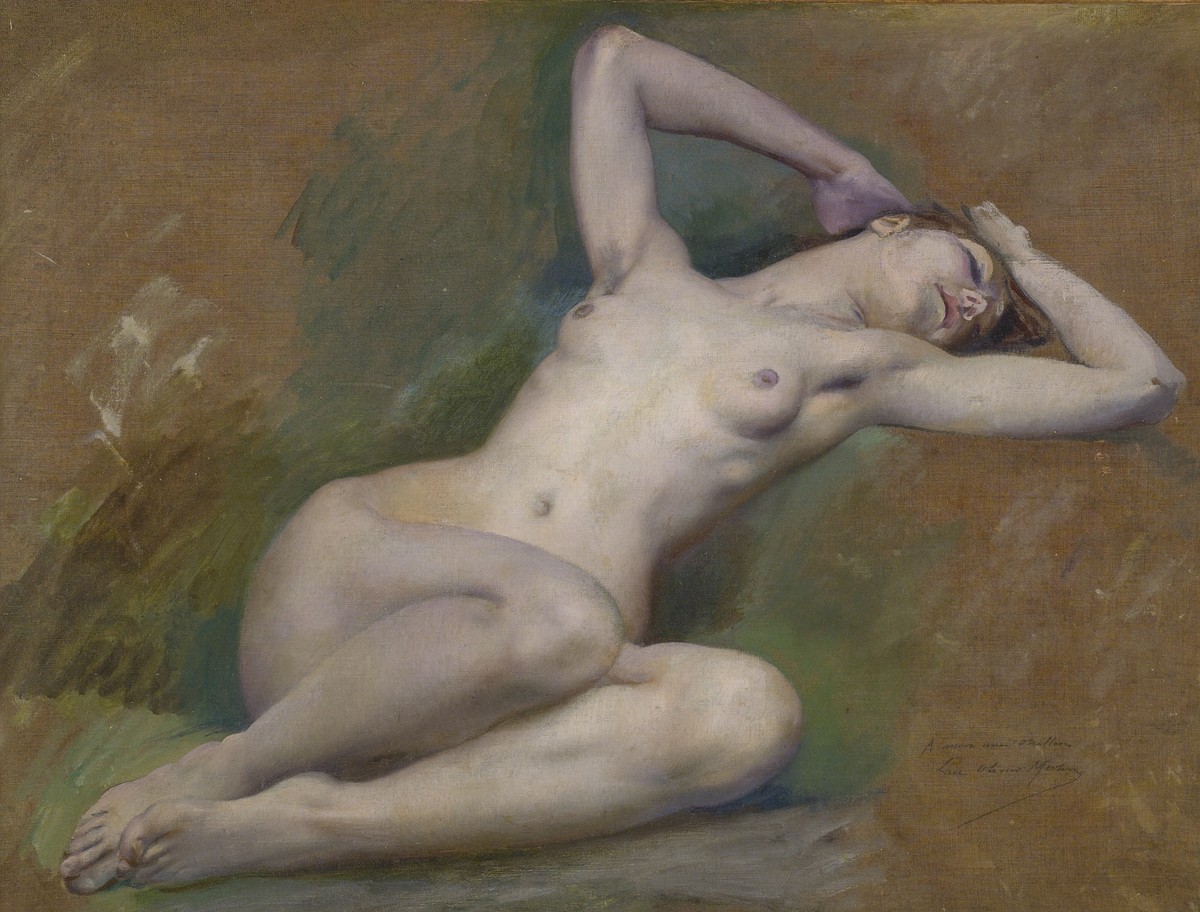 Study for the figure of "Spring" at l'Opéra-Comique, Paris by Luc-Olivier Merson