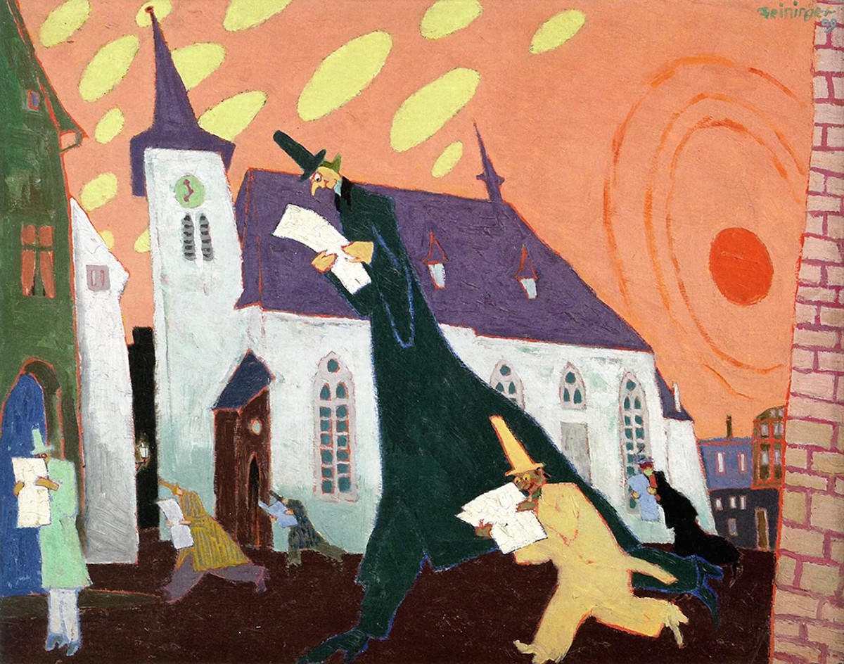 The Newspaper Readers by Lyonel Feininger
