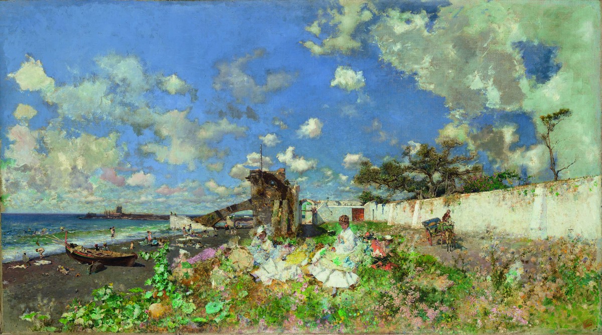 Beach of Portici by Marià Fortuny