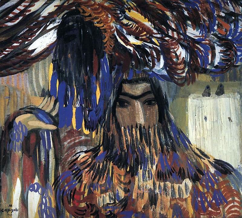 Fabric saleswoman by Martiros Sarian