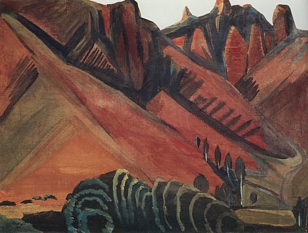 Landscape with mountains. Surb Khach rocks. Gohtan. by Martiros Sarian