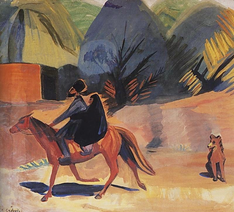 On the horse by Martiros Sarian