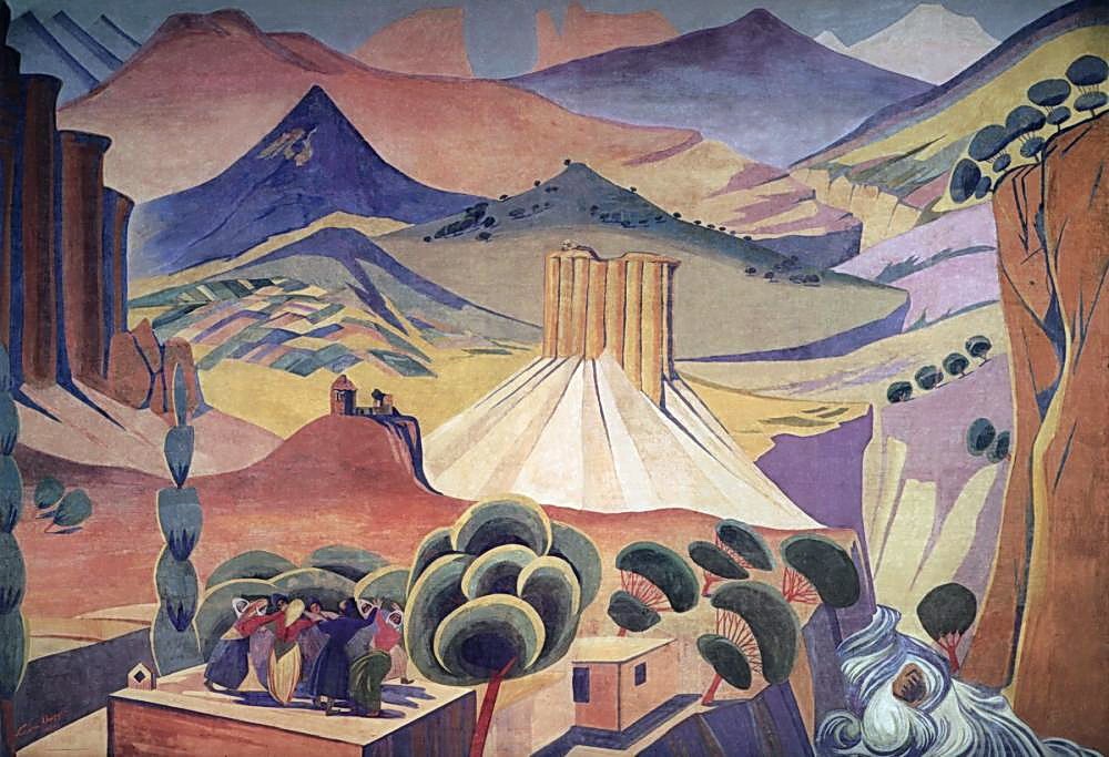 The curtain of the State Drama Theater of Armenia by Martiros Sarian