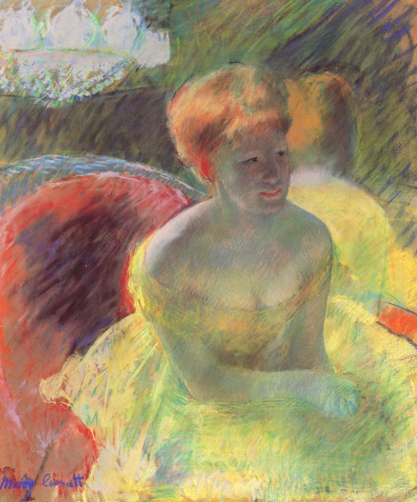At the Theater (Lydia Cassatt Leaning on Her Arms, Seated in a Loge) by Mary Cassatt