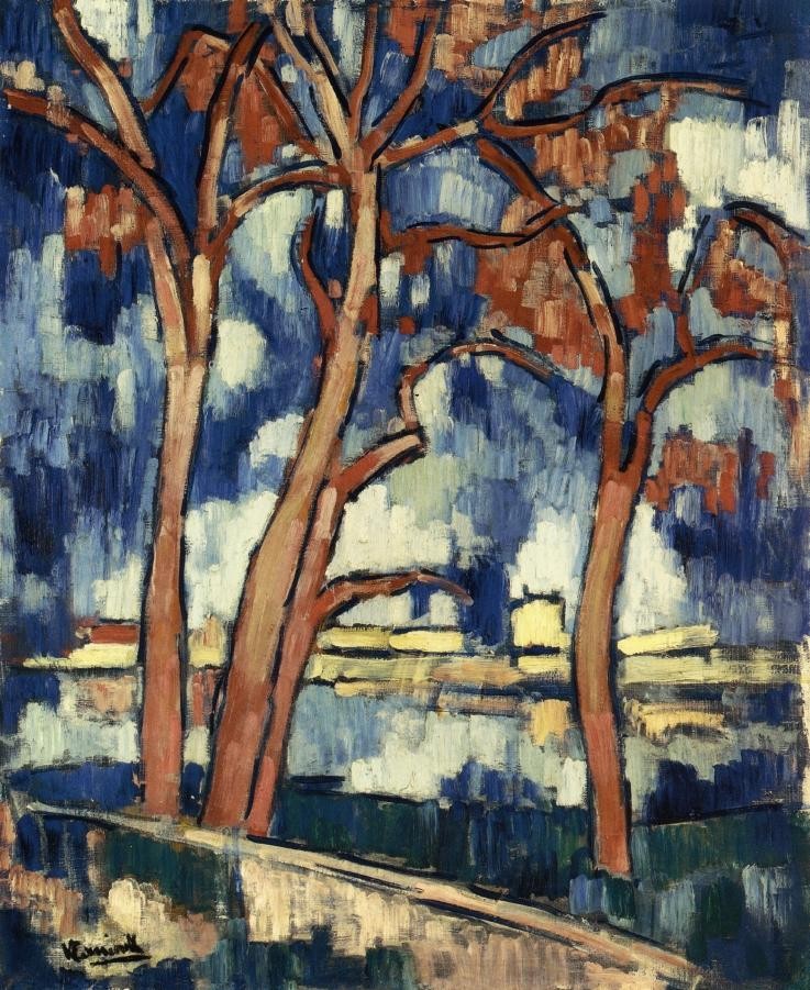 Landscape with Red Trees Chatou by Maurice de Vlaminck