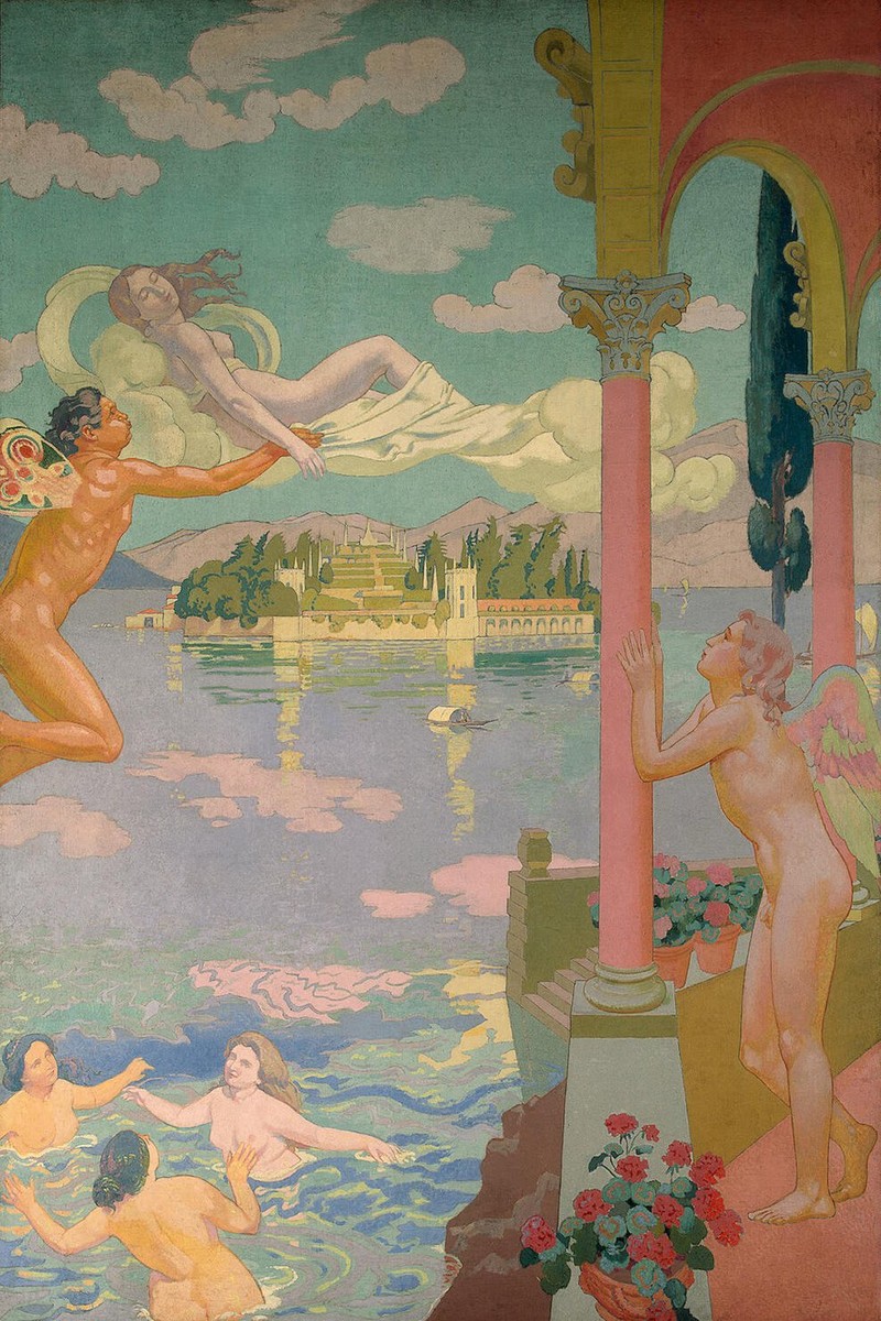 The Story of Psyche: panel 2. Zephyr Transporting Psyche to the Island of Delight by Maurice Denis
