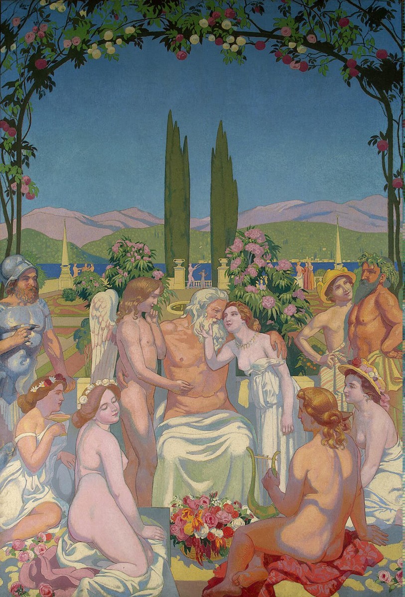The Story of Psyche: panel 5. In the Presence of the Gods Jupiter Bestows Immortality on Psyche and Celebrates Her Marriage to Eros by Maurice Denis