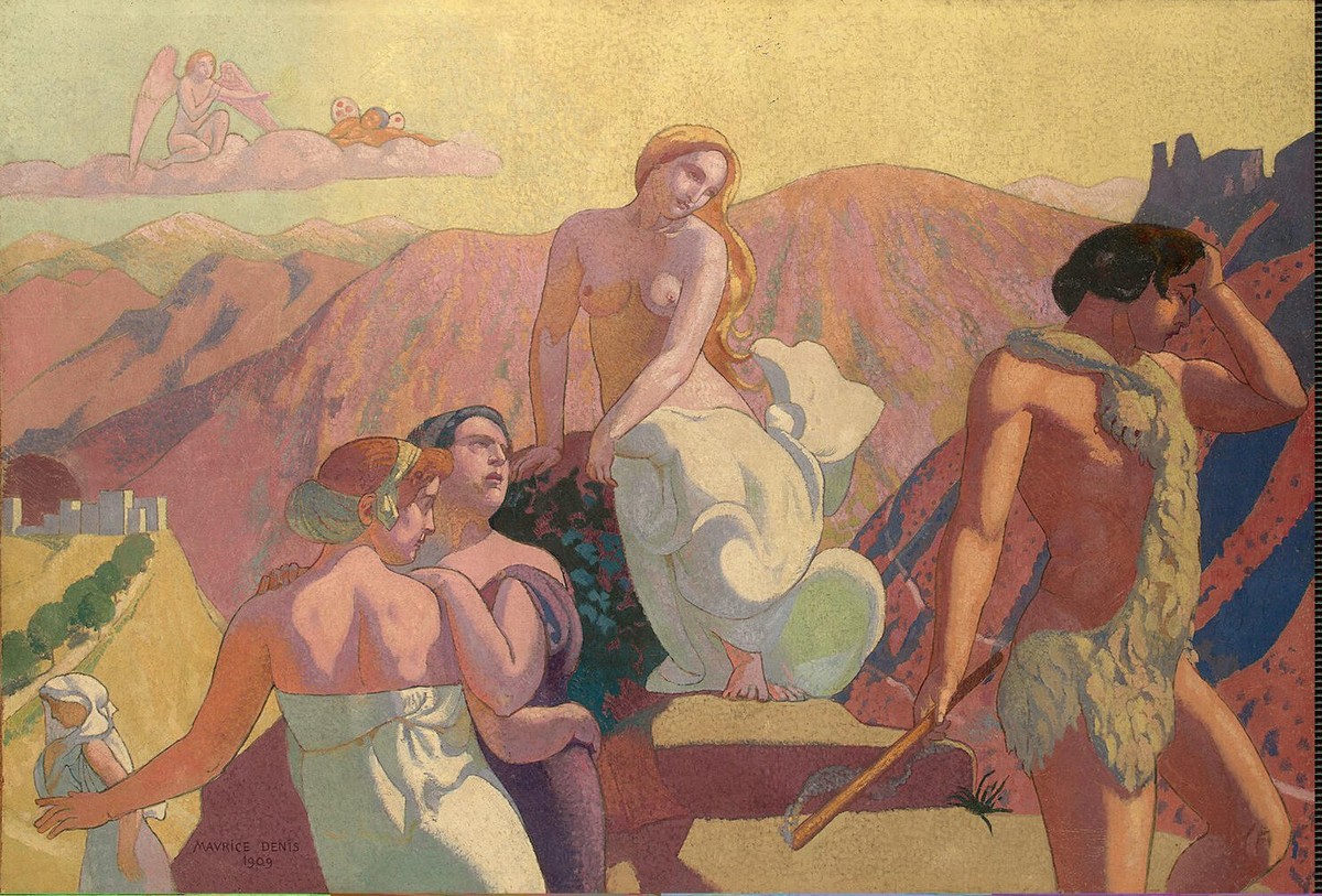 The Story of Psyche: panel 6. Psyche's Kin Bid Her Farewell on a Mountain Top by Maurice Denis
