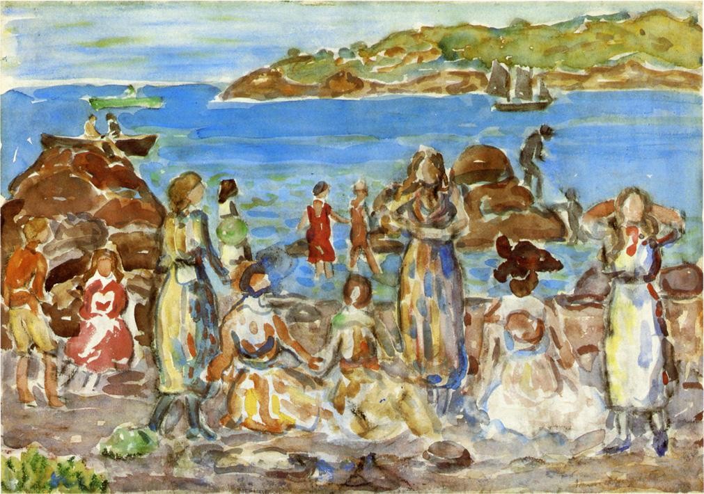 Beach Scene, New England by Maurice Prendergast