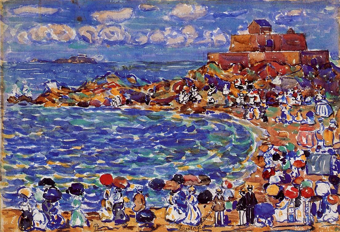 Beach, St. Malo by Maurice Prendergast