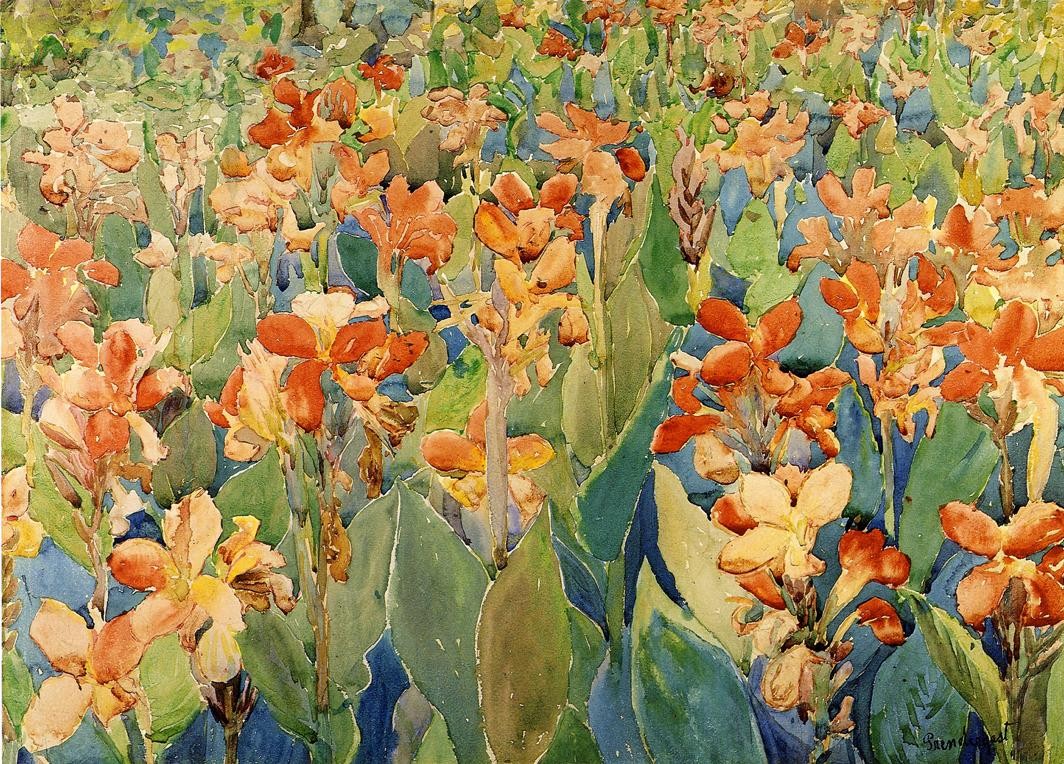 Bed of Flowers (also known as Cannas or The Garden) by Maurice Prendergast