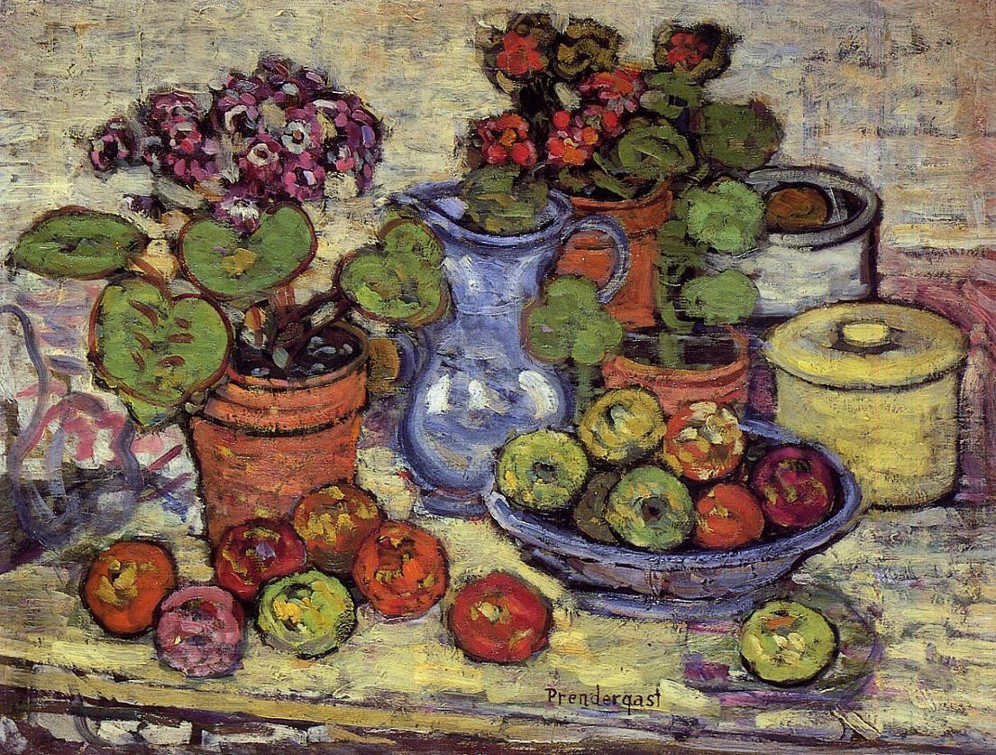 Cinerarias and Fruit by Maurice Prendergast