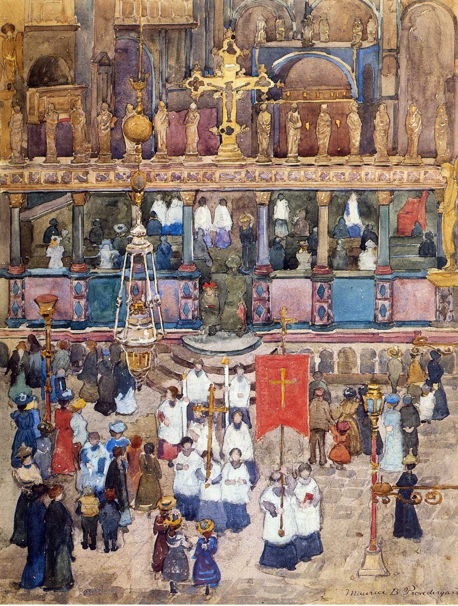 Easter Procession, St. Mark's by Maurice Prendergast